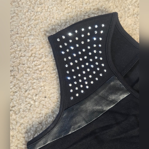 NWOT Express Black Rhinestone Bodycon Dress Size Small - Picture 2 of 9